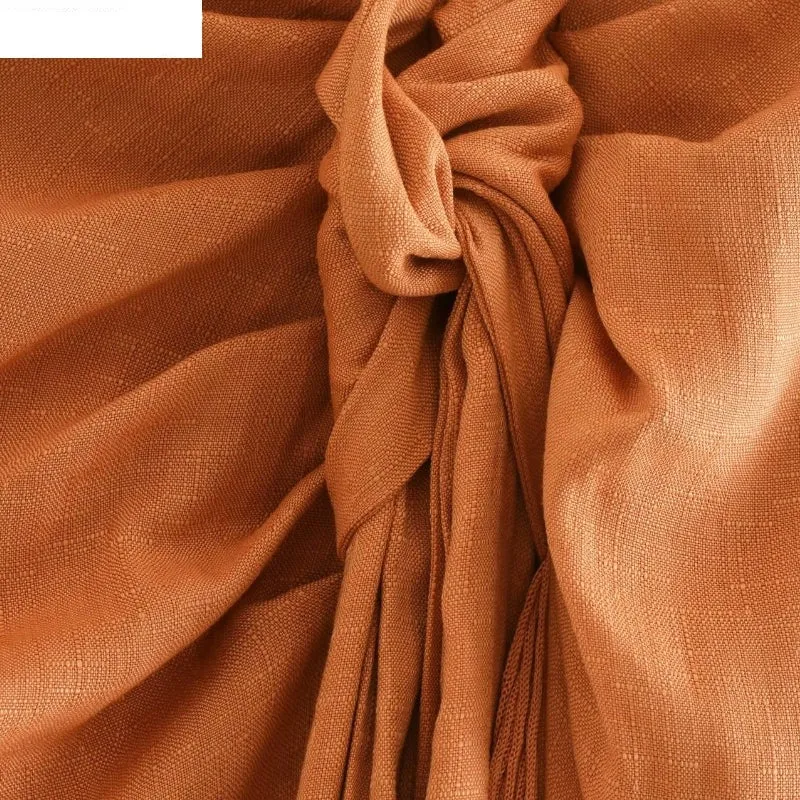 Knotted Hem Tassel Skirt