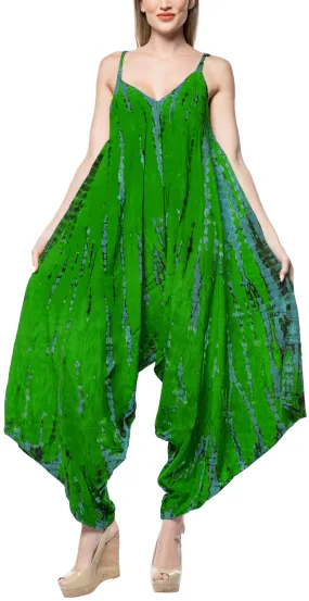 LA LEELA Tie Dye Womens Beach Beach Dresses OSFM 14-16 Parrot Green_3467