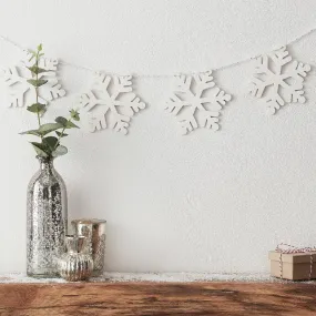 Large Wooden Snowflake Garland