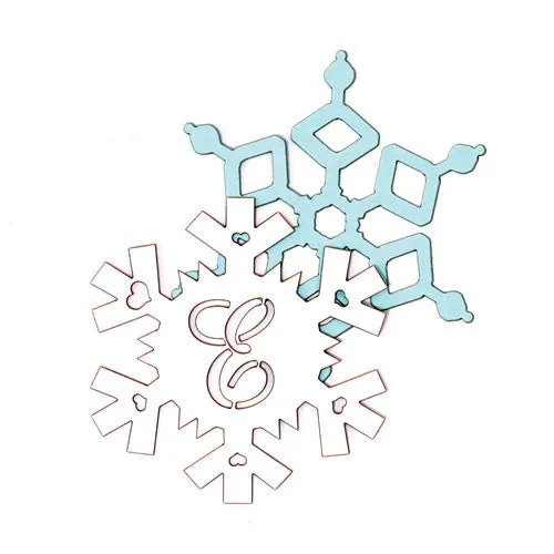 LASER EXPRESSIONS SNOWFLAKE MONOGRAM "DOUBLE-LUXE" TAG
