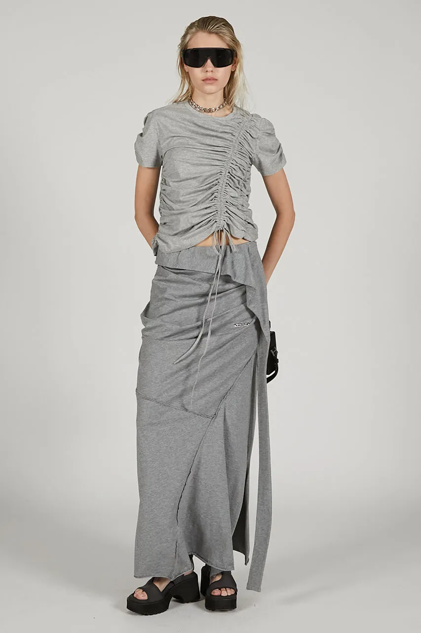 Layered Asymmetrical Drape Skirt - 2025 SUMMER