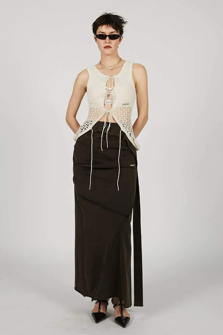 Layered Asymmetrical Drape Skirt - 2025 SUMMER