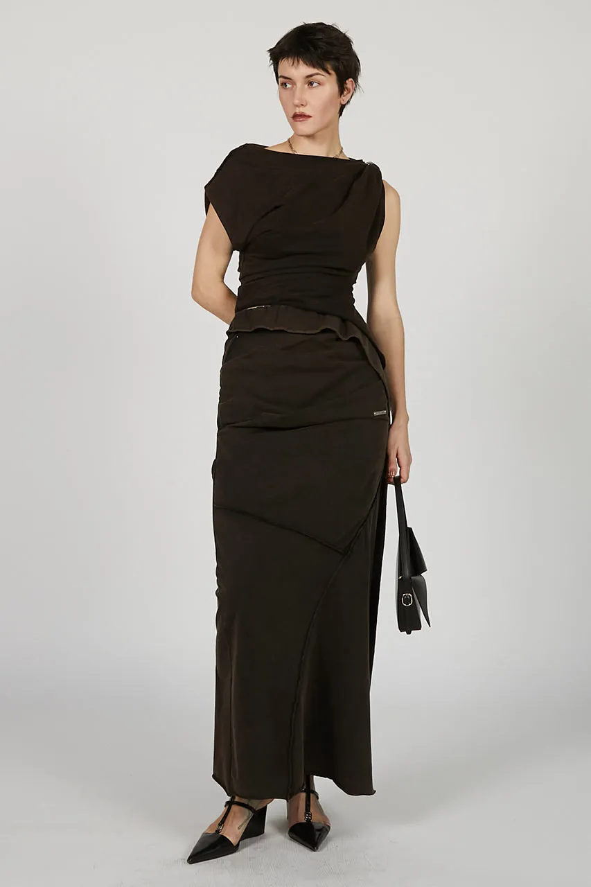 Layered Asymmetrical Drape Skirt - 2025 SUMMER