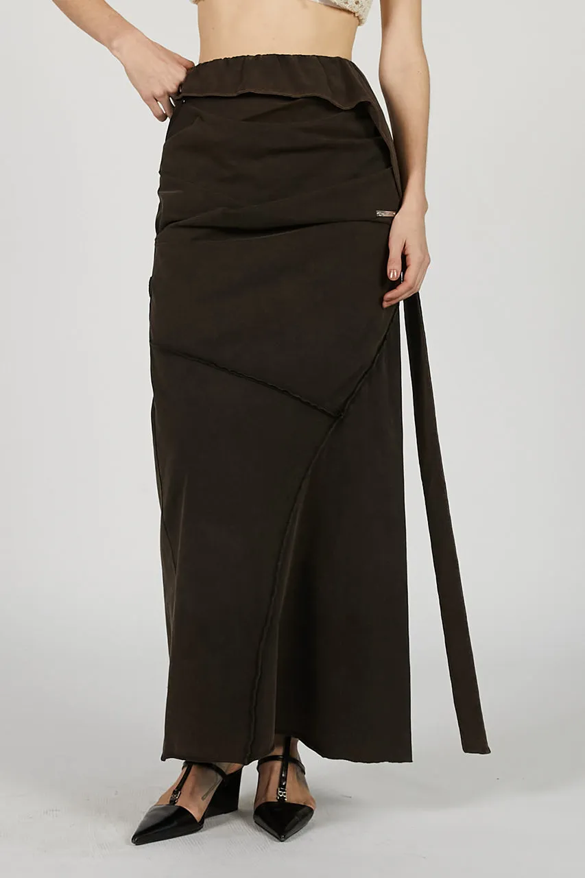 Layered Asymmetrical Drape Skirt - 2025 SUMMER