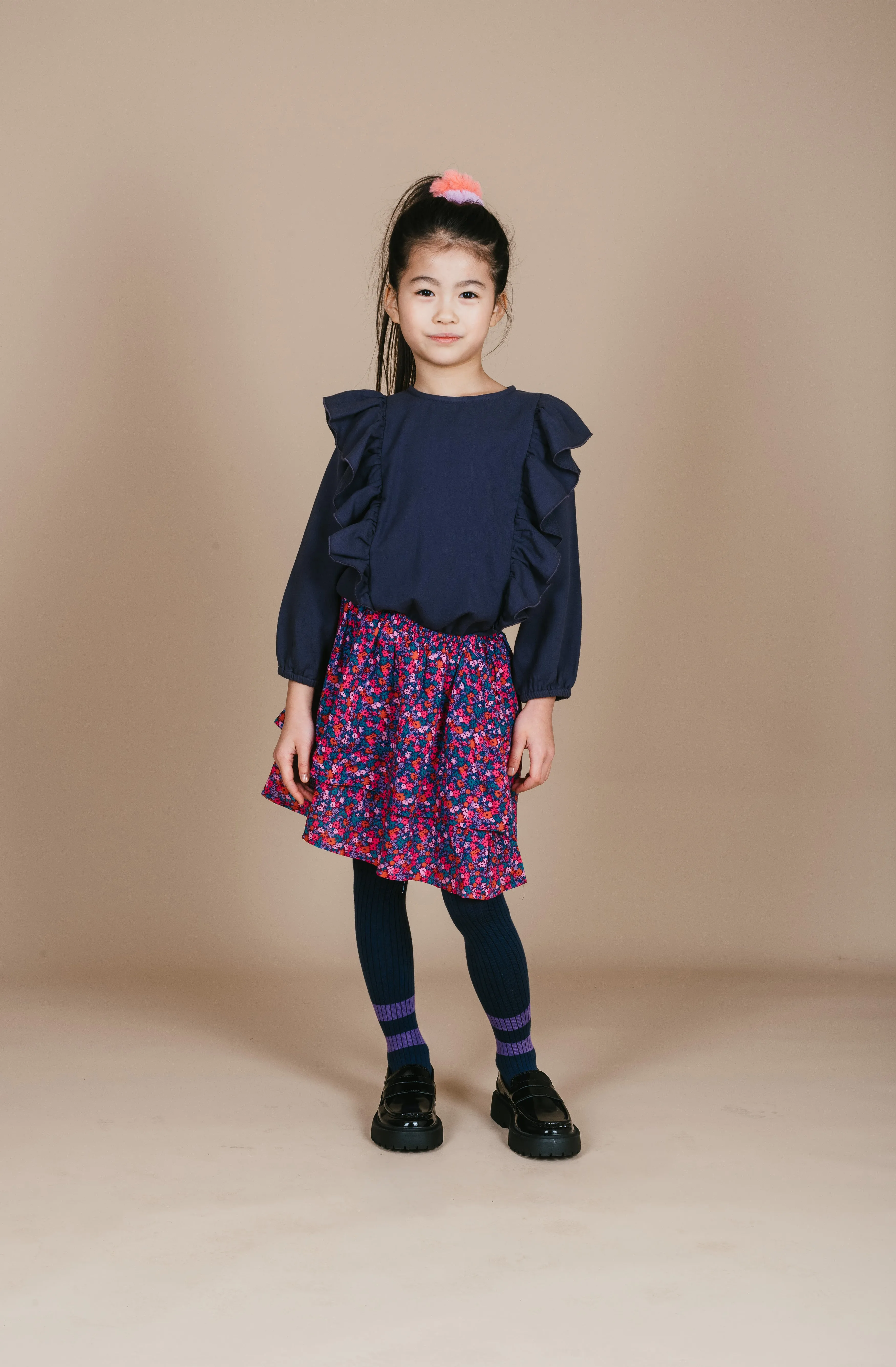 Layered Mini Skirt | Blossom Plum AOP