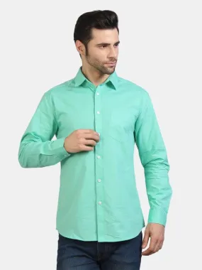 Life Roads full sleeve casual sea green cotton shirt for Men and boy