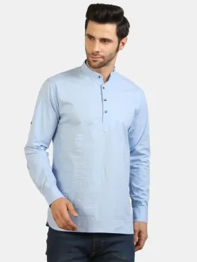 Life Roads full sleeve casual sky blue cotton shirt for Men and boys