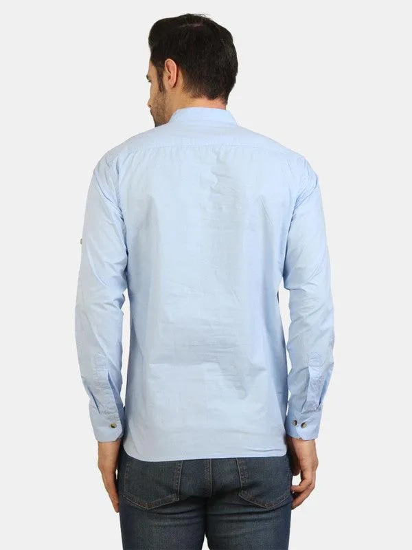 Life Roads full sleeve casual sky blue cotton shirt for Men and boys