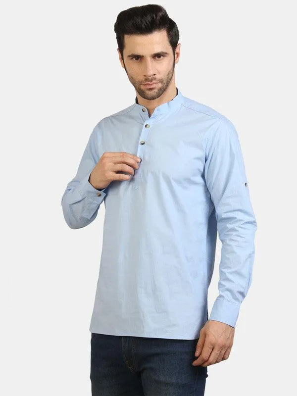 Life Roads full sleeve casual sky blue cotton shirt for Men and boys