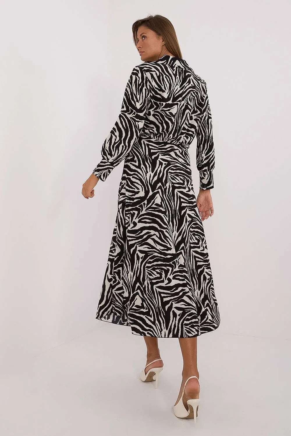 Long sleeves animal motif skirt set
