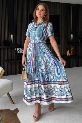 Mara Paisley Print Shirt Dress