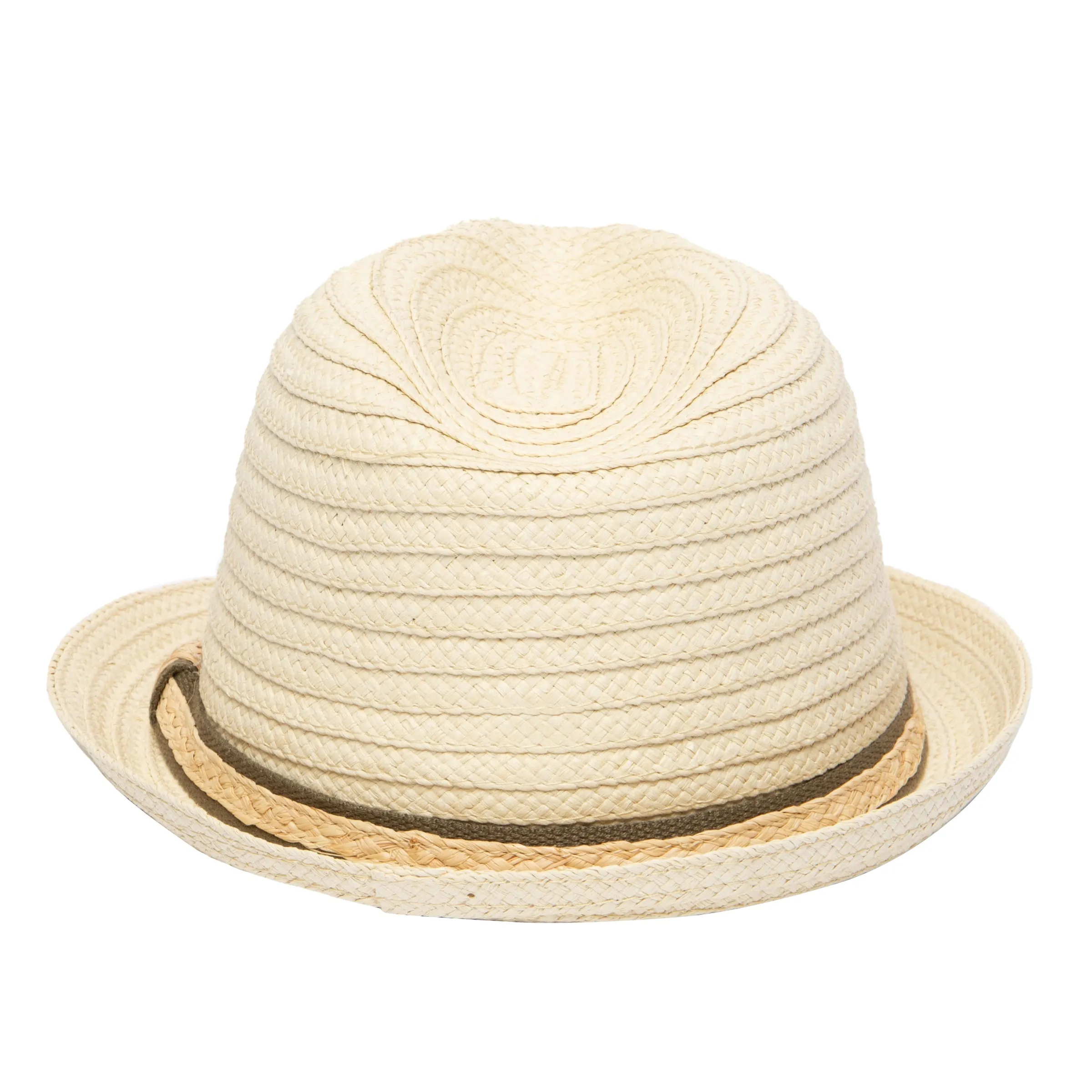 Men's Fedora With Layered Webbing & Raffia Trim