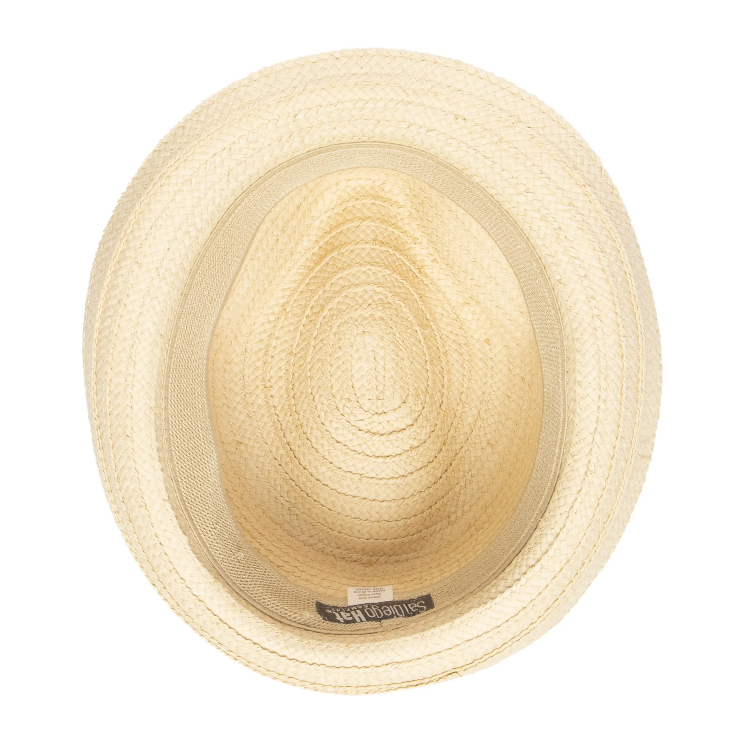 Men's Fedora With Layered Webbing & Raffia Trim