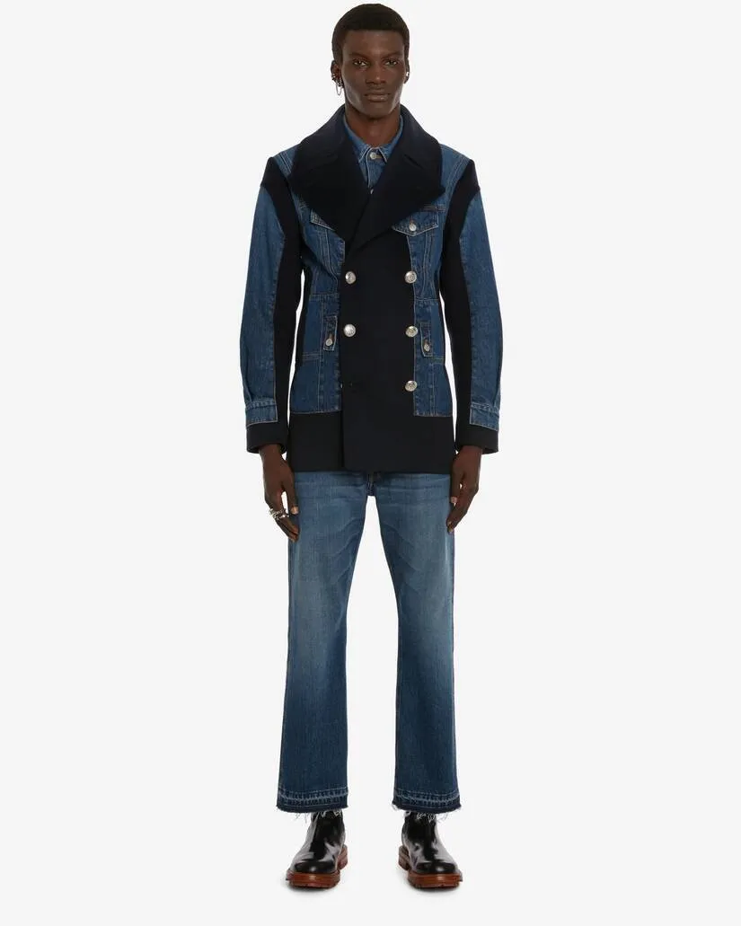 Men's Hybrid Peacoat in Navy