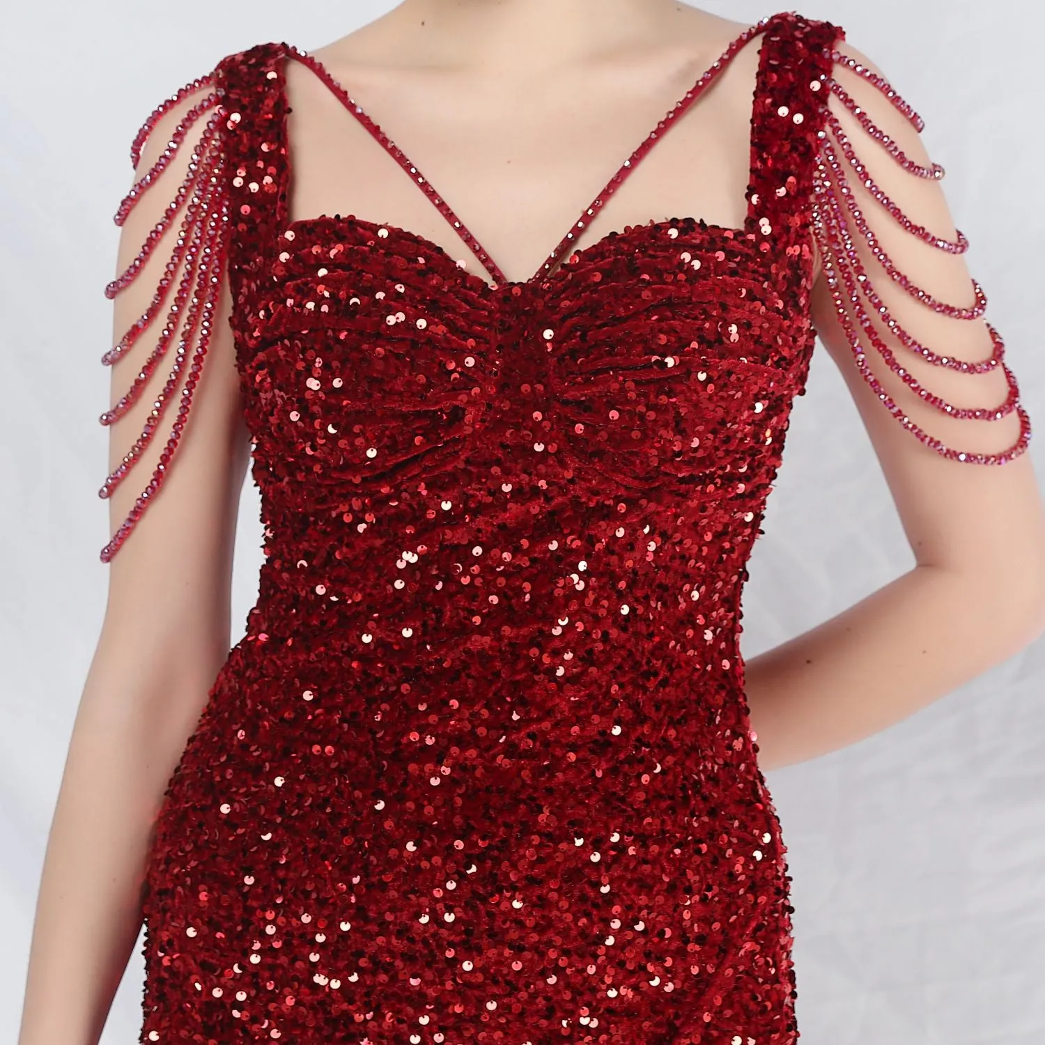 Metis-31828-Velvet Backed Beaded Formal Dress