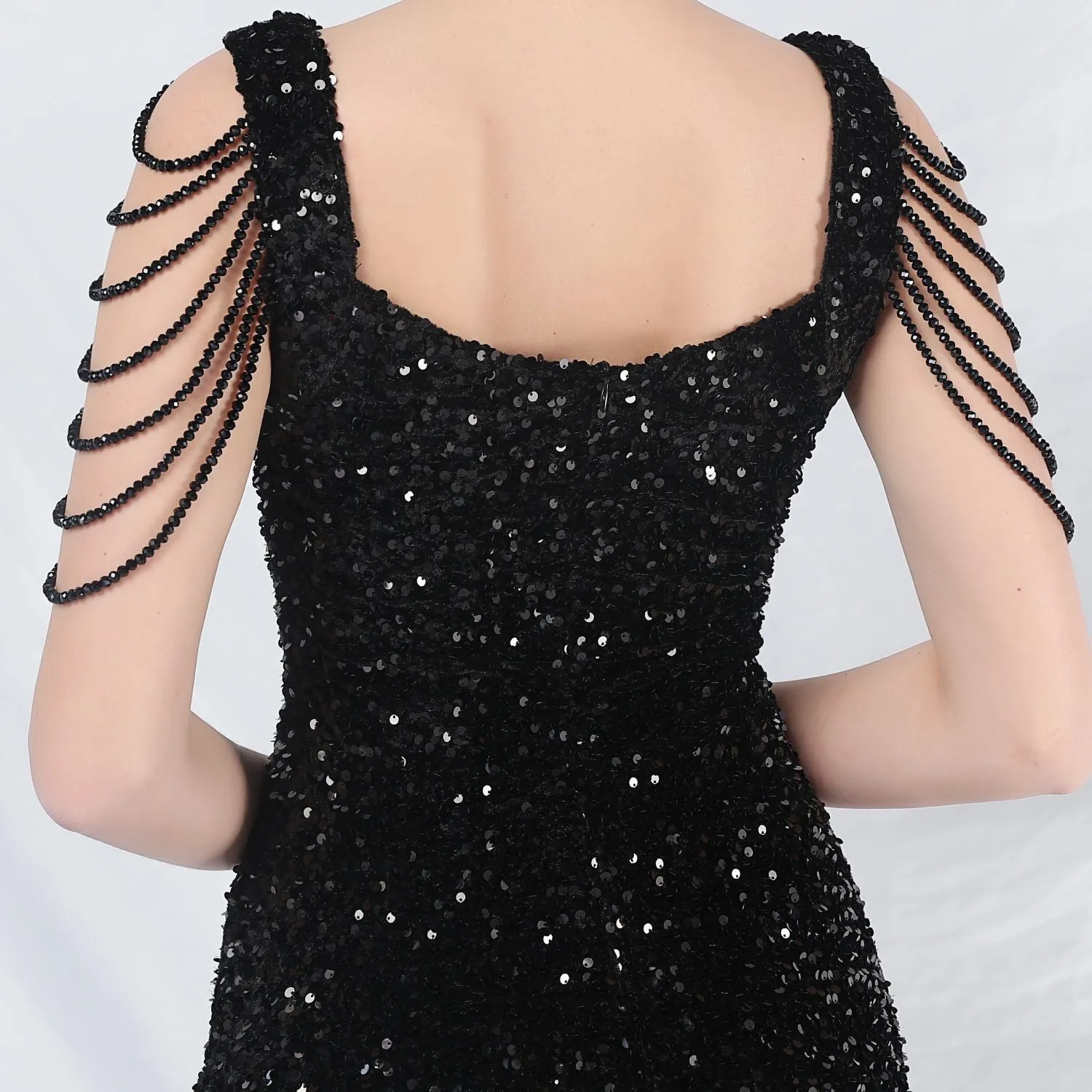 Metis-31828-Velvet Backed Beaded Formal Dress