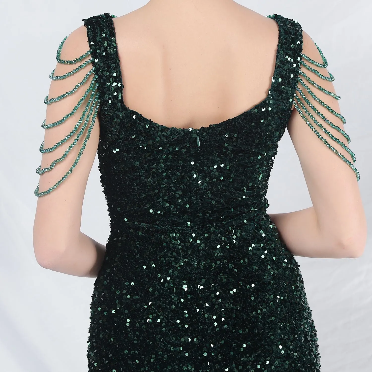 Metis-31828-Velvet Backed Beaded Formal Dress