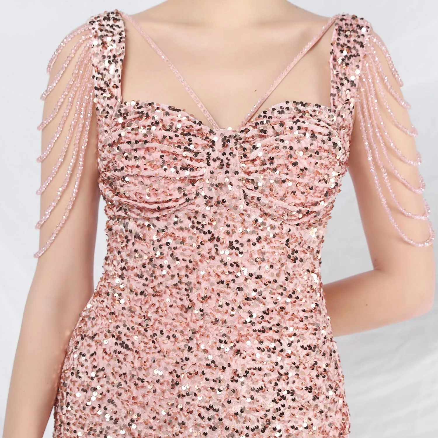 Metis-31828-Velvet Backed Beaded Formal Dress