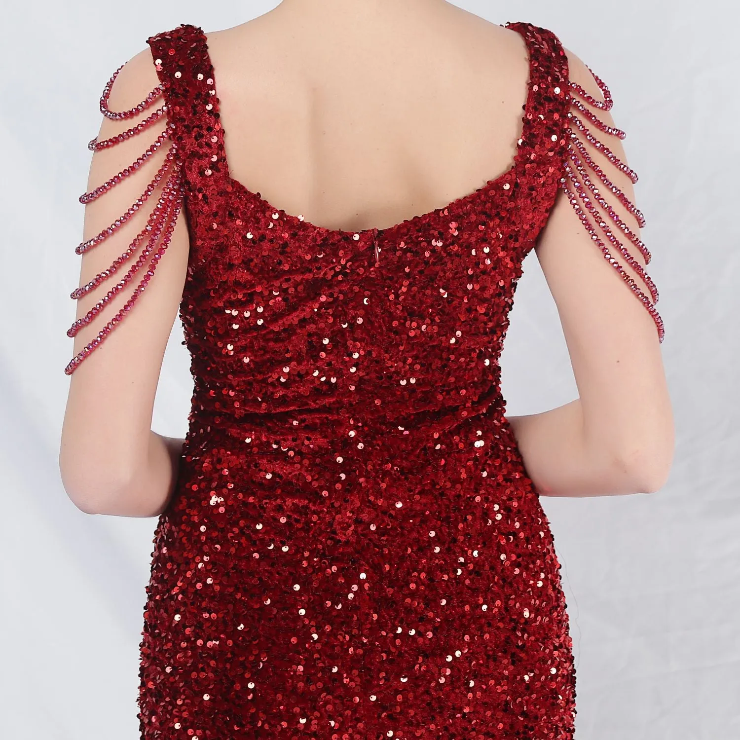 Metis-31828-Velvet Backed Beaded Formal Dress