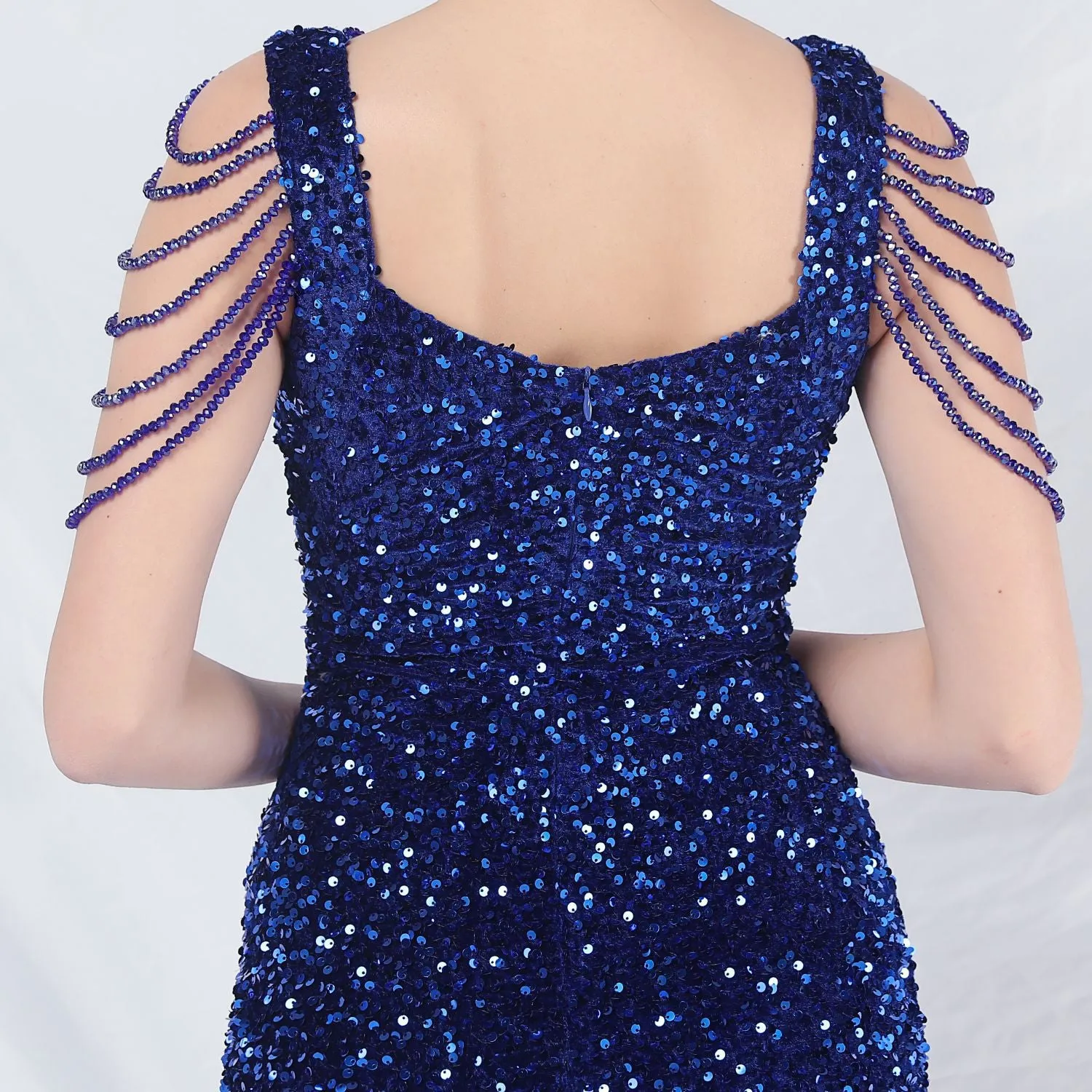 Metis-31828-Velvet Backed Beaded Formal Dress