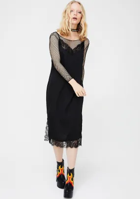 Midnight Don't Slip Midi Dress