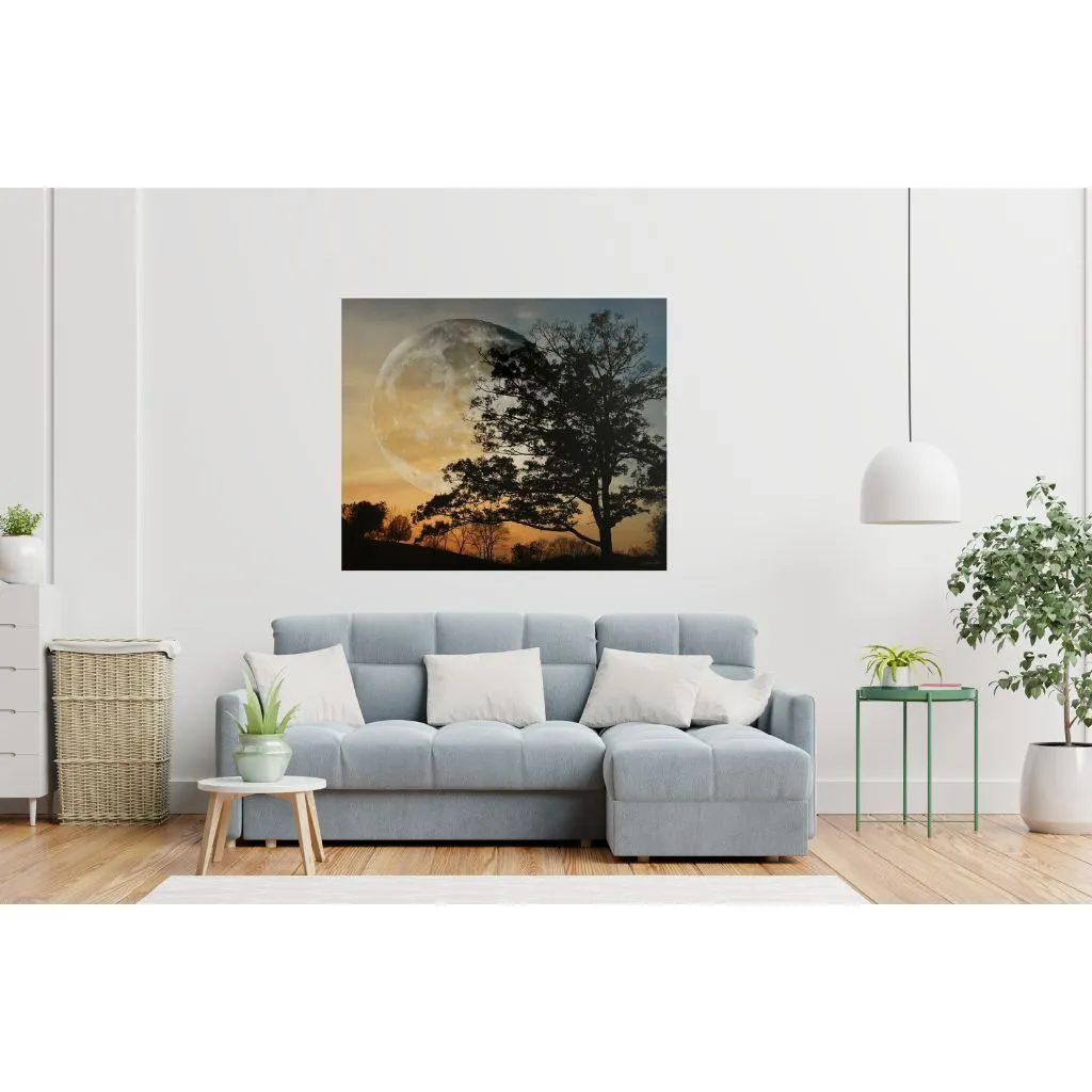Moon and Tree in Sunset Composite Photograph