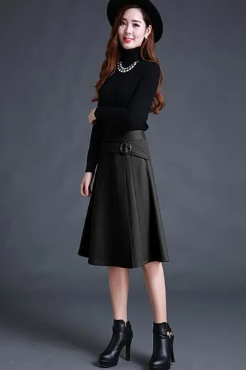 Natural waist Korean version of the irregular a-line skirt S023