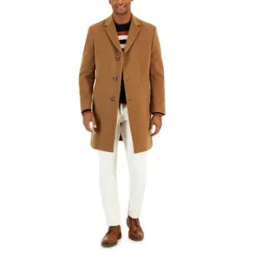 Nautica Mens Classic fit Overcoat Coat 42 R Dark Beige Solid