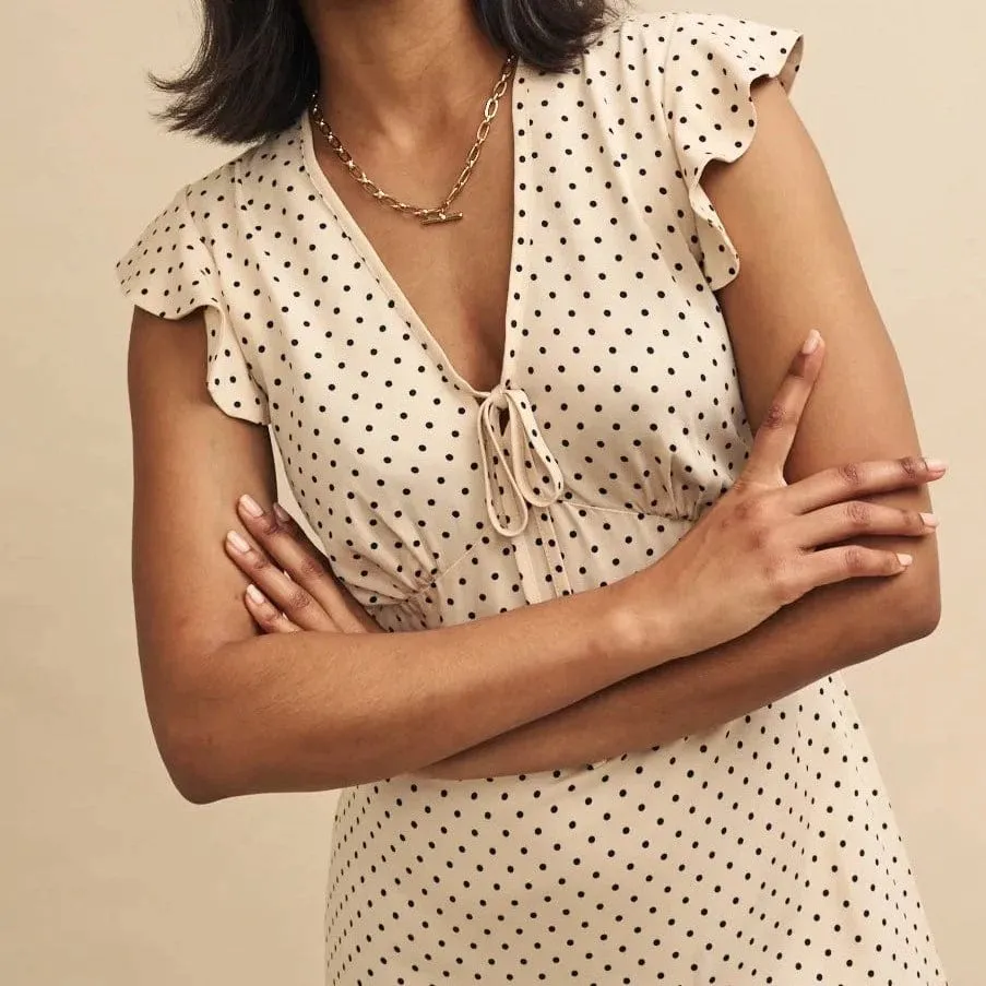 Nobody's Child Cream Polkadot Lily Midi Dress