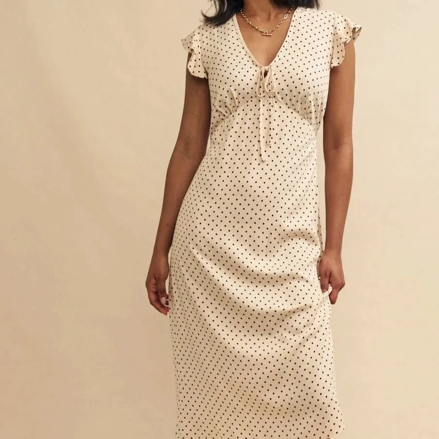 Nobody's Child Cream Polkadot Lily Midi Dress