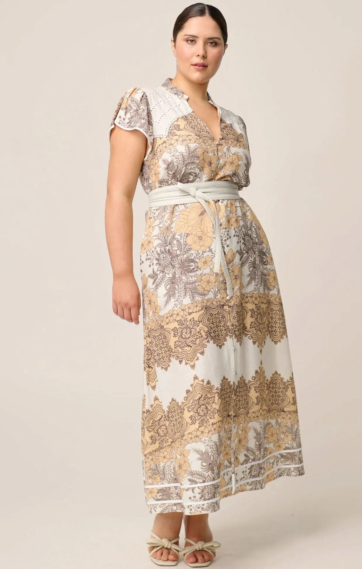 NOVIA EMBROIDERED MAXI DRESS