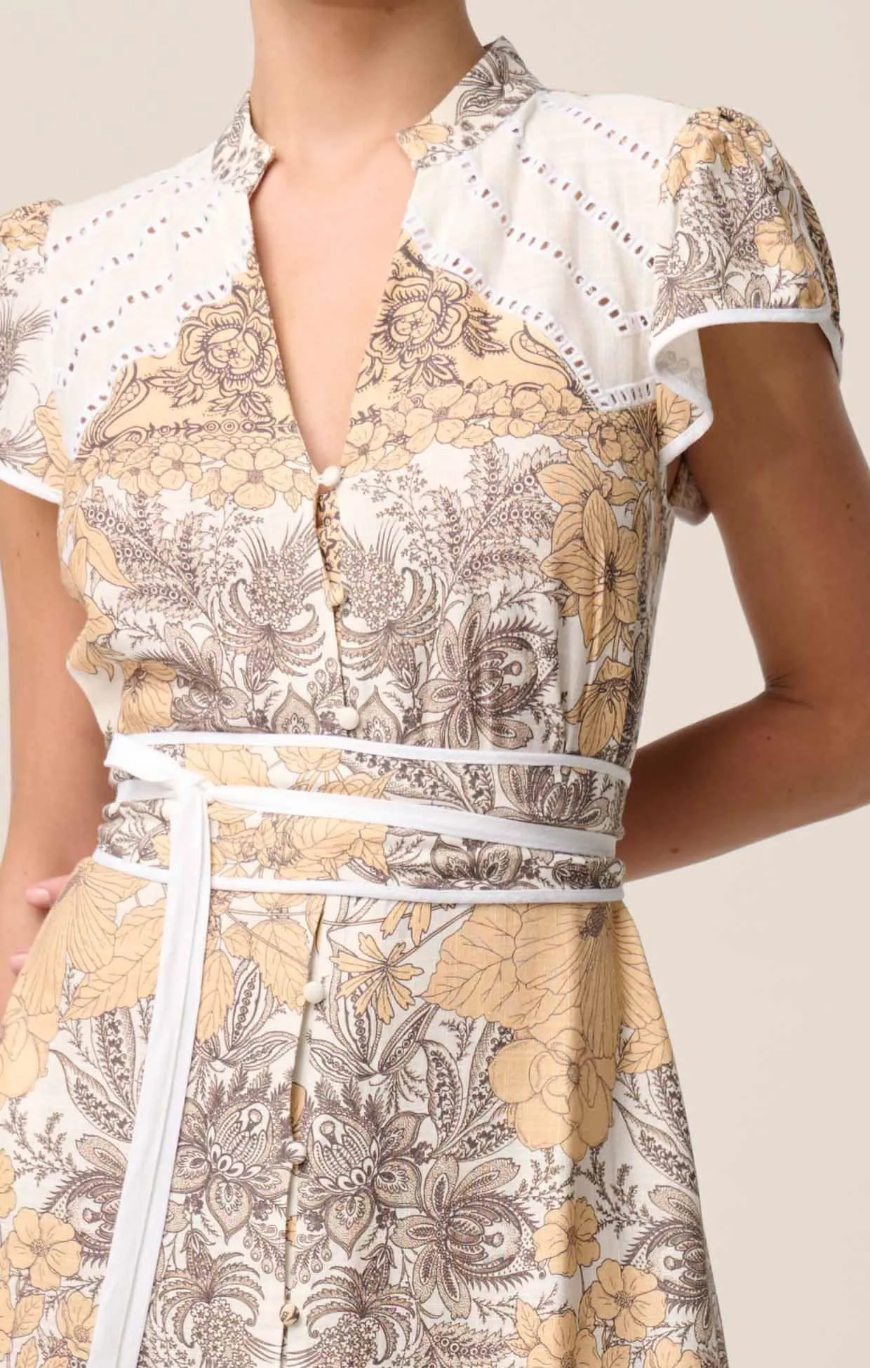 NOVIA EMBROIDERED MAXI DRESS