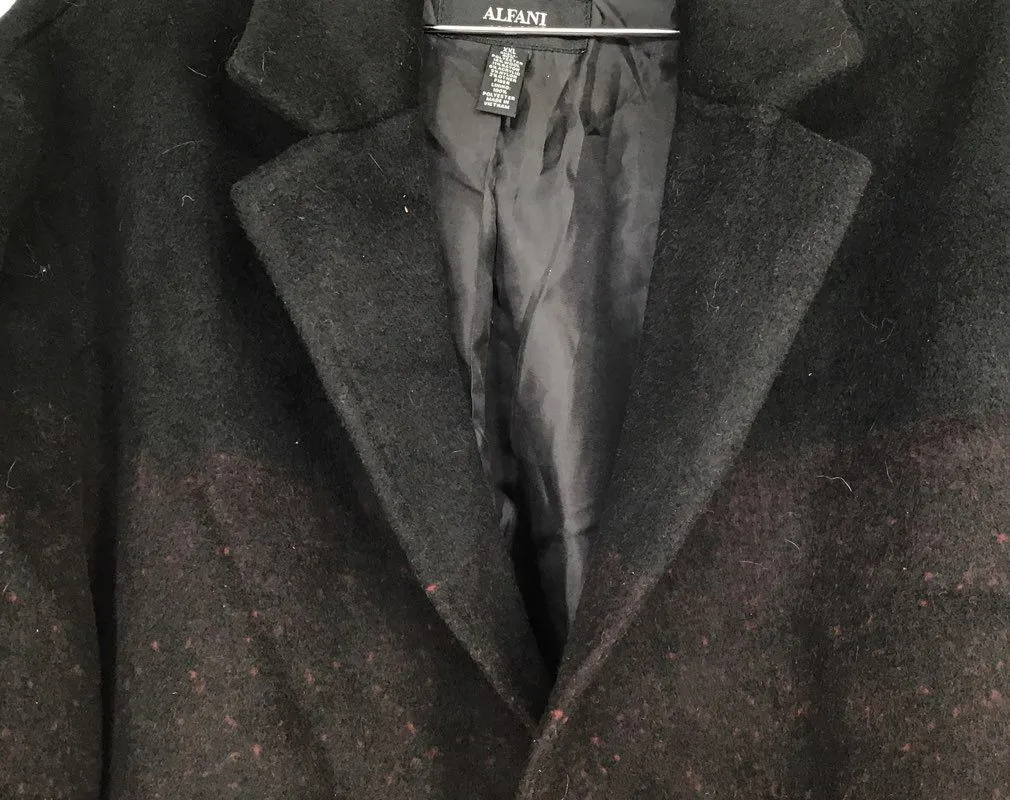 NWT Alfani Men's Cherry Candy Herringbone Single-Breasted Overcoat - Size 2XL