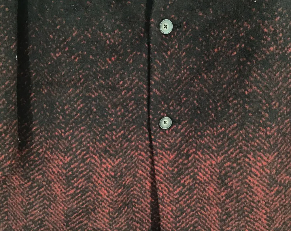 NWT Alfani Men's Cherry Candy Herringbone Single-Breasted Overcoat - Size 2XL