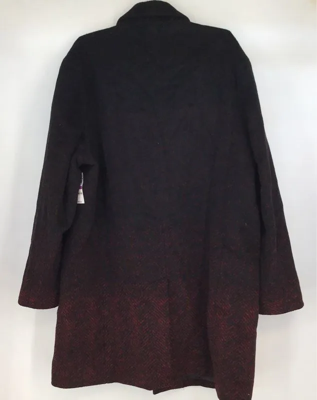NWT Alfani Men's Cherry Candy Herringbone Single-Breasted Overcoat - Size 2XL