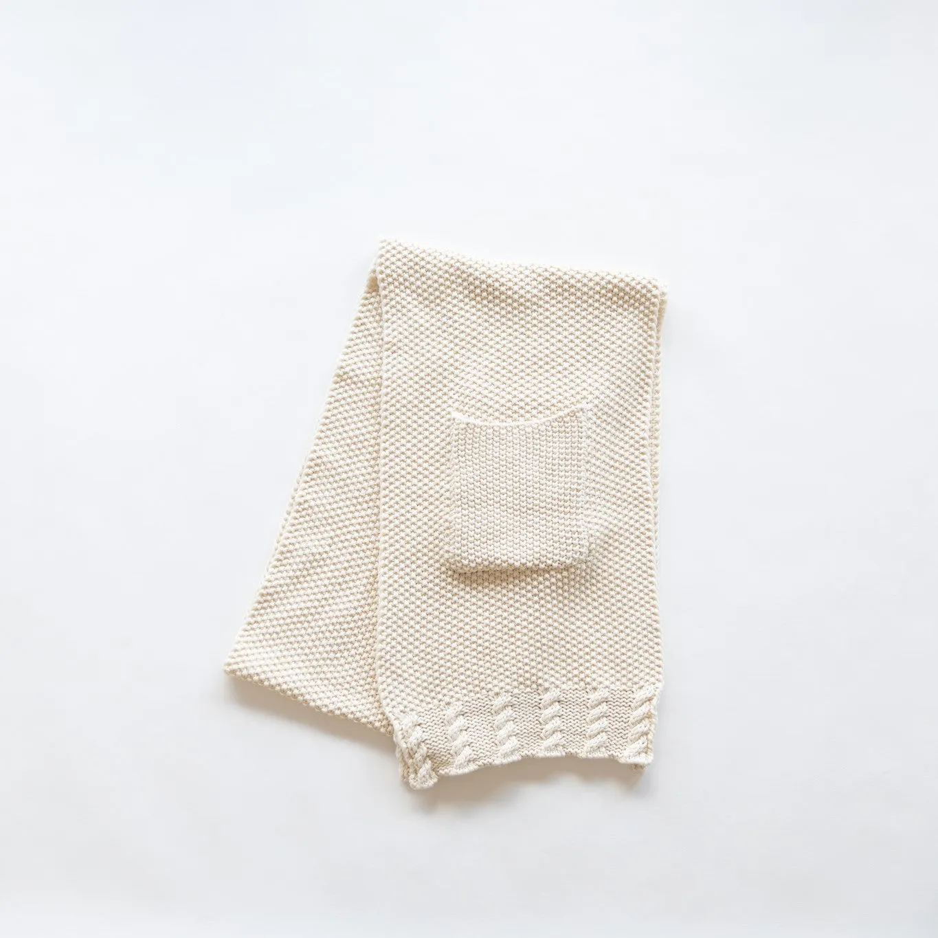 Organic Cotton Knit Scarf with Pockets