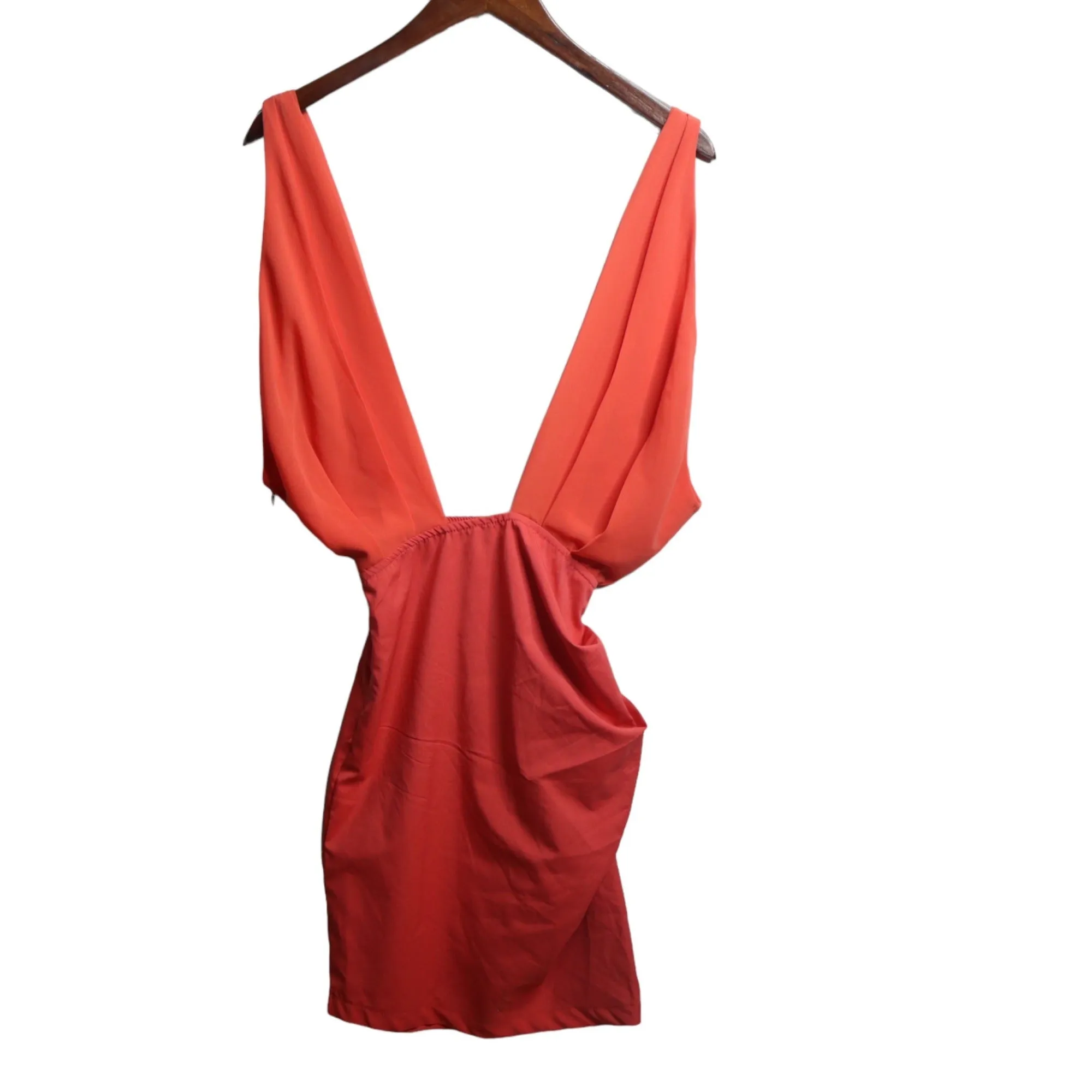 Paradisco Orange Cross Front Halter Neck Mini Dress Women's Size 6
