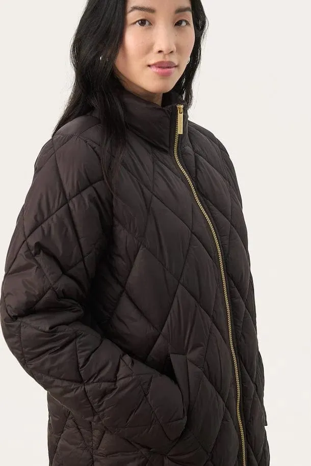 Part Two OlilasPW Quilted Coat in Chocolate Torte