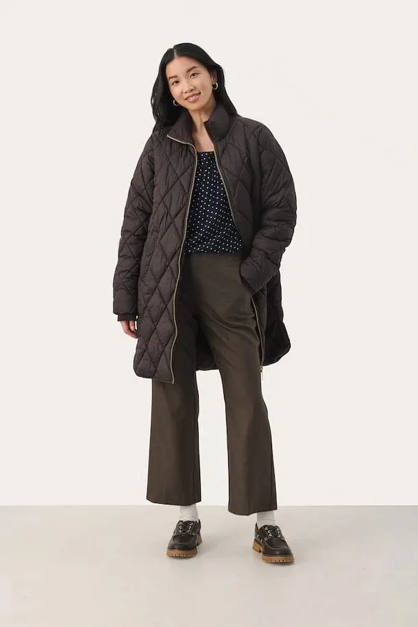 Part Two OlilasPW Quilted Coat in Chocolate Torte