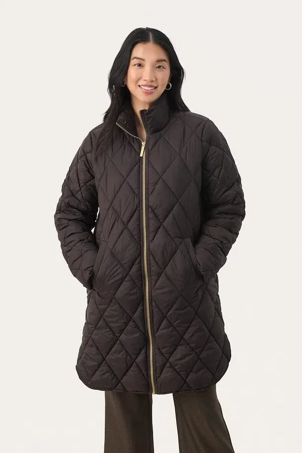 Part Two OlilasPW Quilted Coat in Chocolate Torte