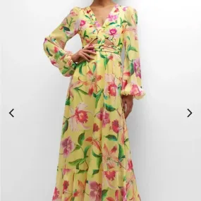 PatBo Laelia Cut Out Maxi Dress in Canary