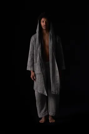 Patch Jacquard Hooded Home Coat Sandstone