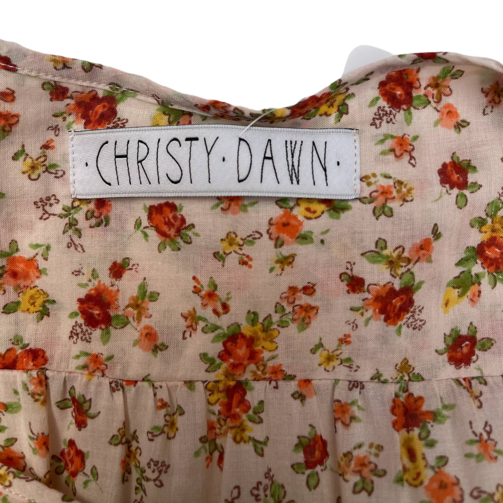 Peach & Cream Floral Dress - XS
