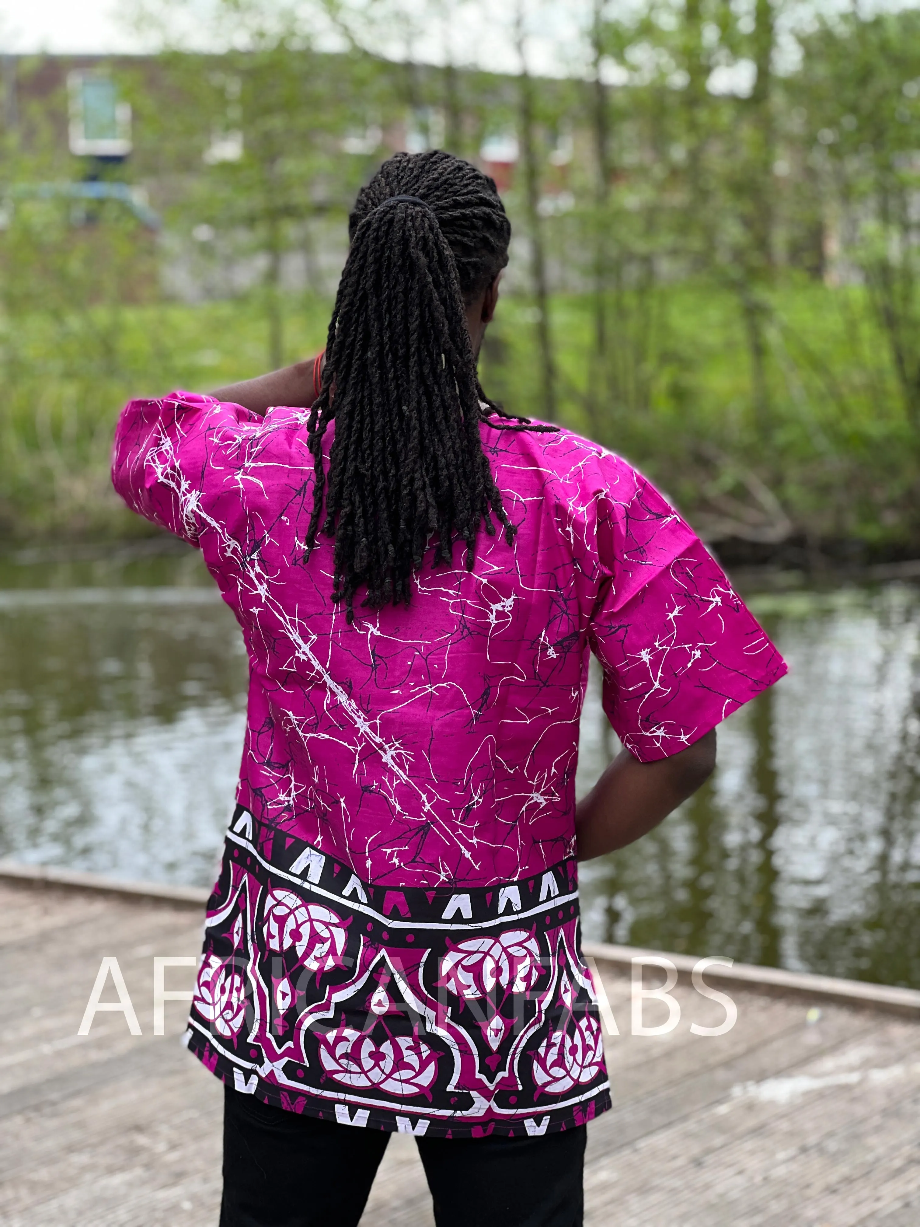 Purple Dashiki Shirt / Dashiki Dress - African print top - Unisex