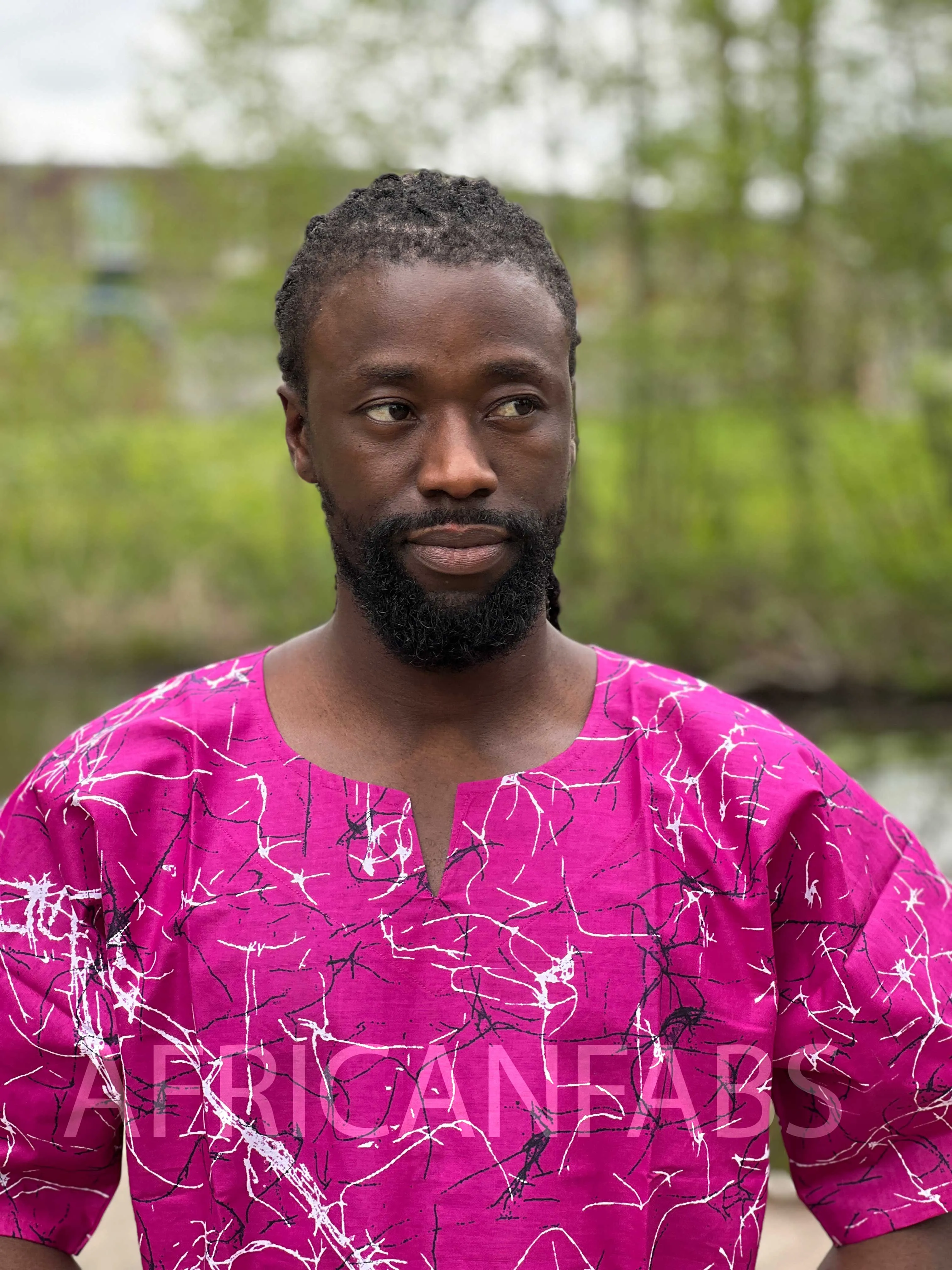 Purple Dashiki Shirt / Dashiki Dress - African print top - Unisex