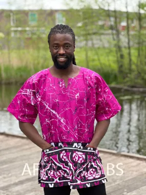 Purple Dashiki Shirt / Dashiki Dress - African print top - Unisex