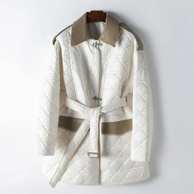 Quilted Mid-Length Coat for Women