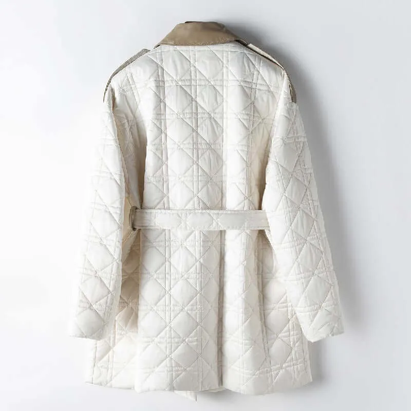 Quilted Mid-Length Coat for Women