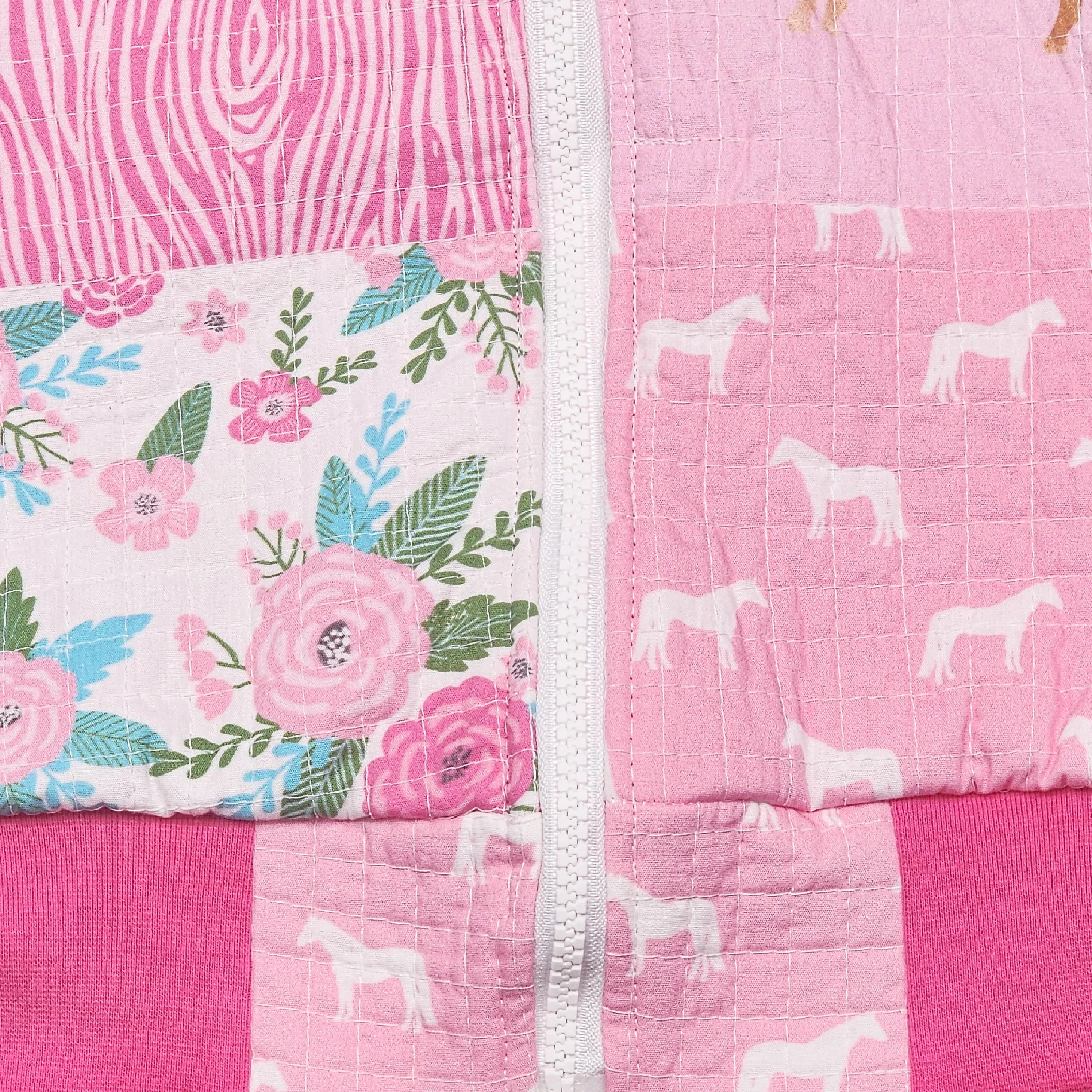 Quilted Reversible Horse Print Bomber Jacket