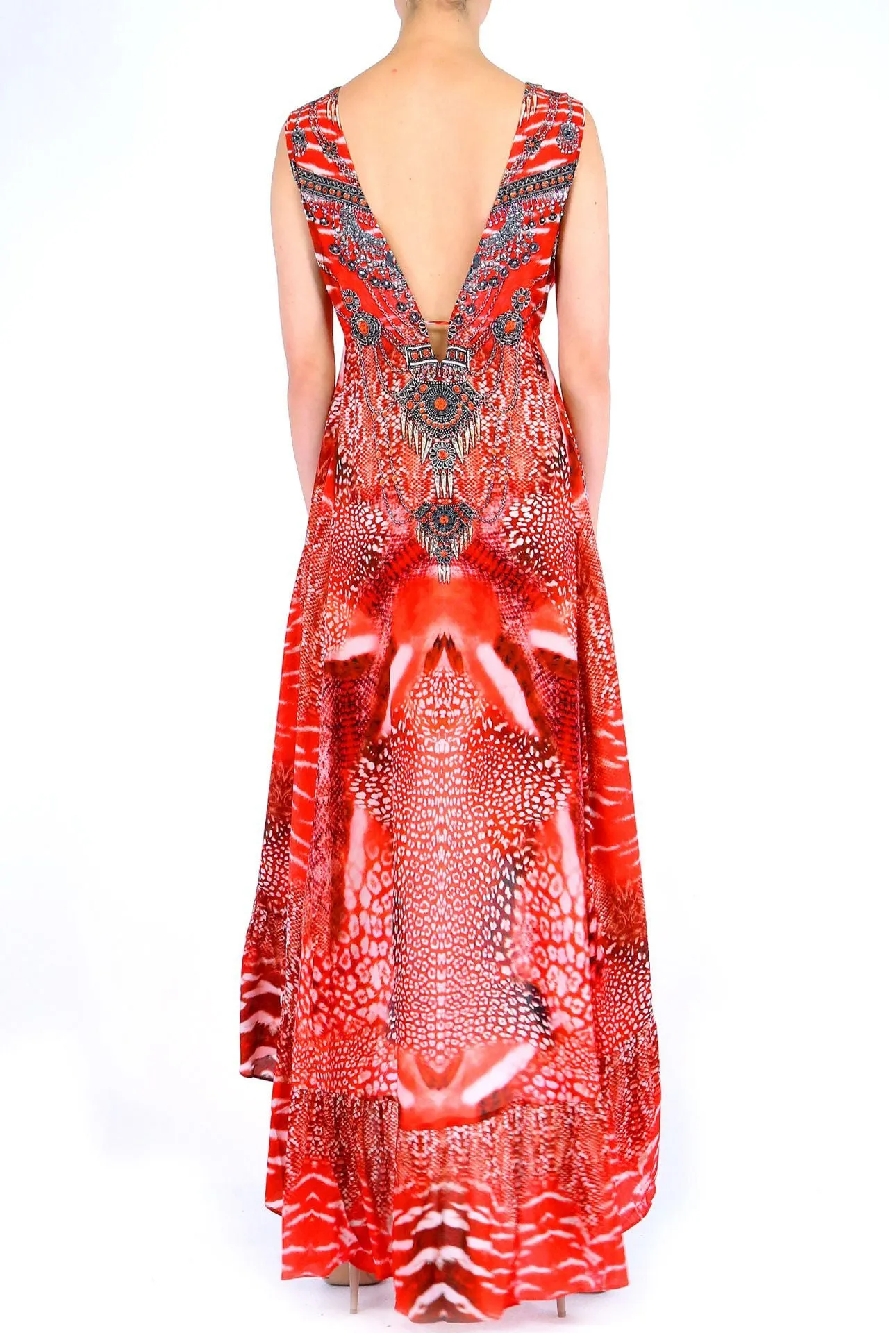 Red High Low Maxi Dress
